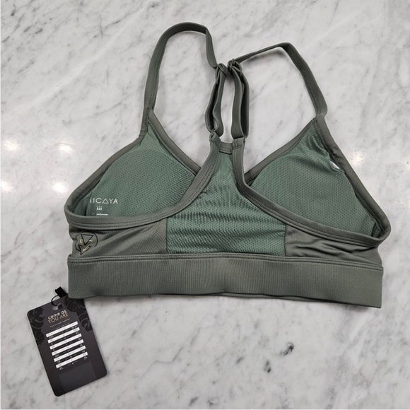 VIICAYA Vii Sports Bra Sage Green Size Small $48 Retail NWT - Picture 6 of 10